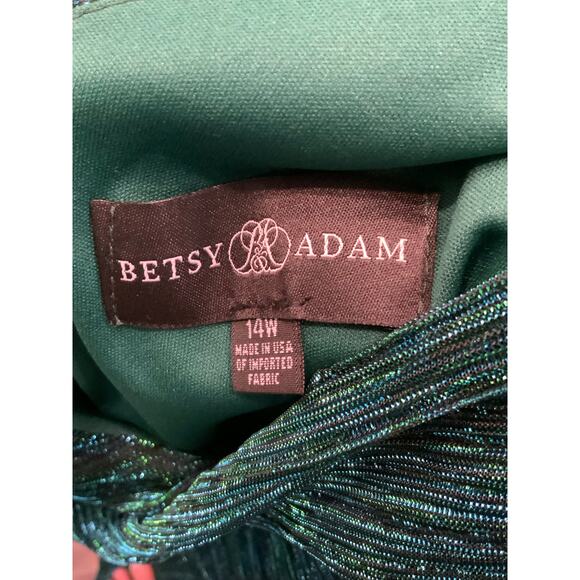 Betsy Adam Metallic Knit Long Sleeve Drape Dress 14W - Picture 6 of 6